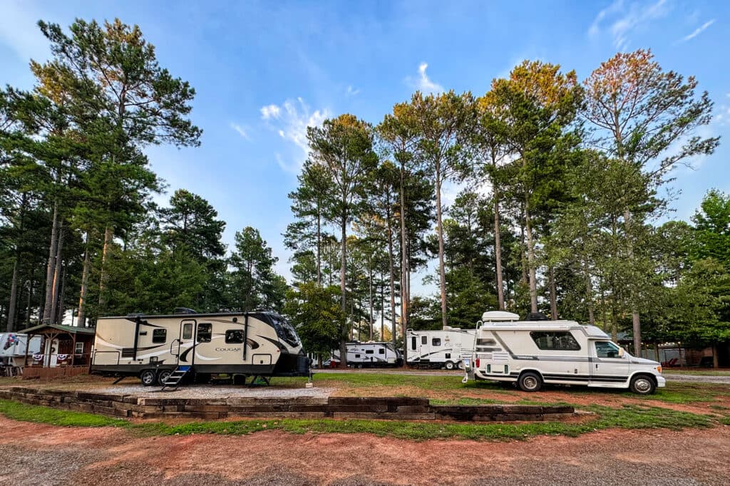 Campsite at sunset